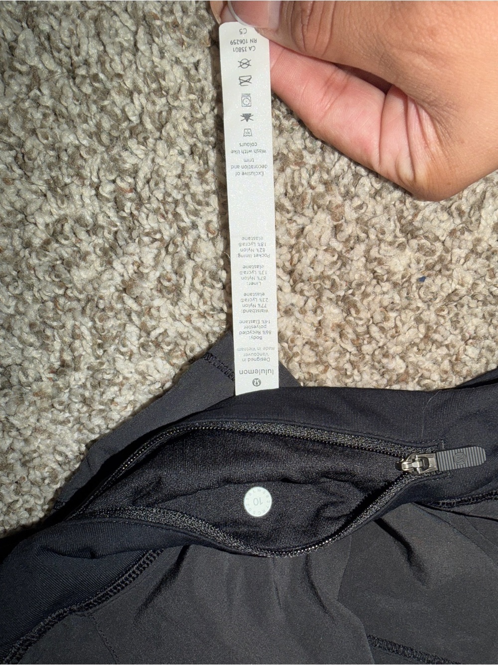 lululemon athletica Black Men's Belt Bag with Zipper Pocket